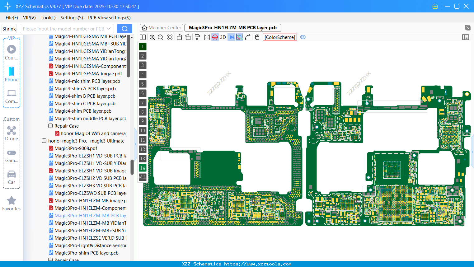 Honor Magic3Pro-HN1ELZM-MB PCB Layer